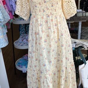 Floral Cream Maxi Dress